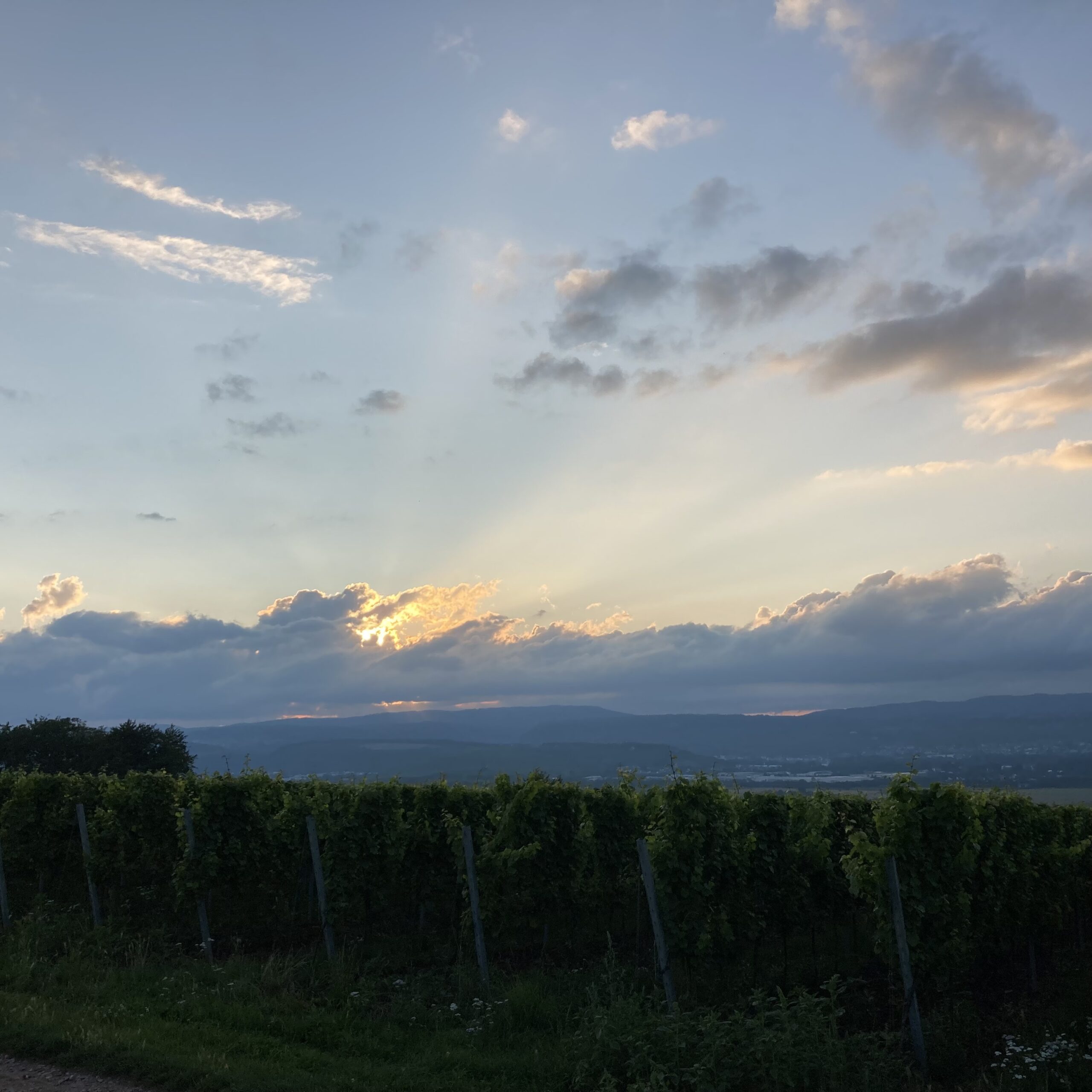 Sonnenuntergang zwischen den Wolken