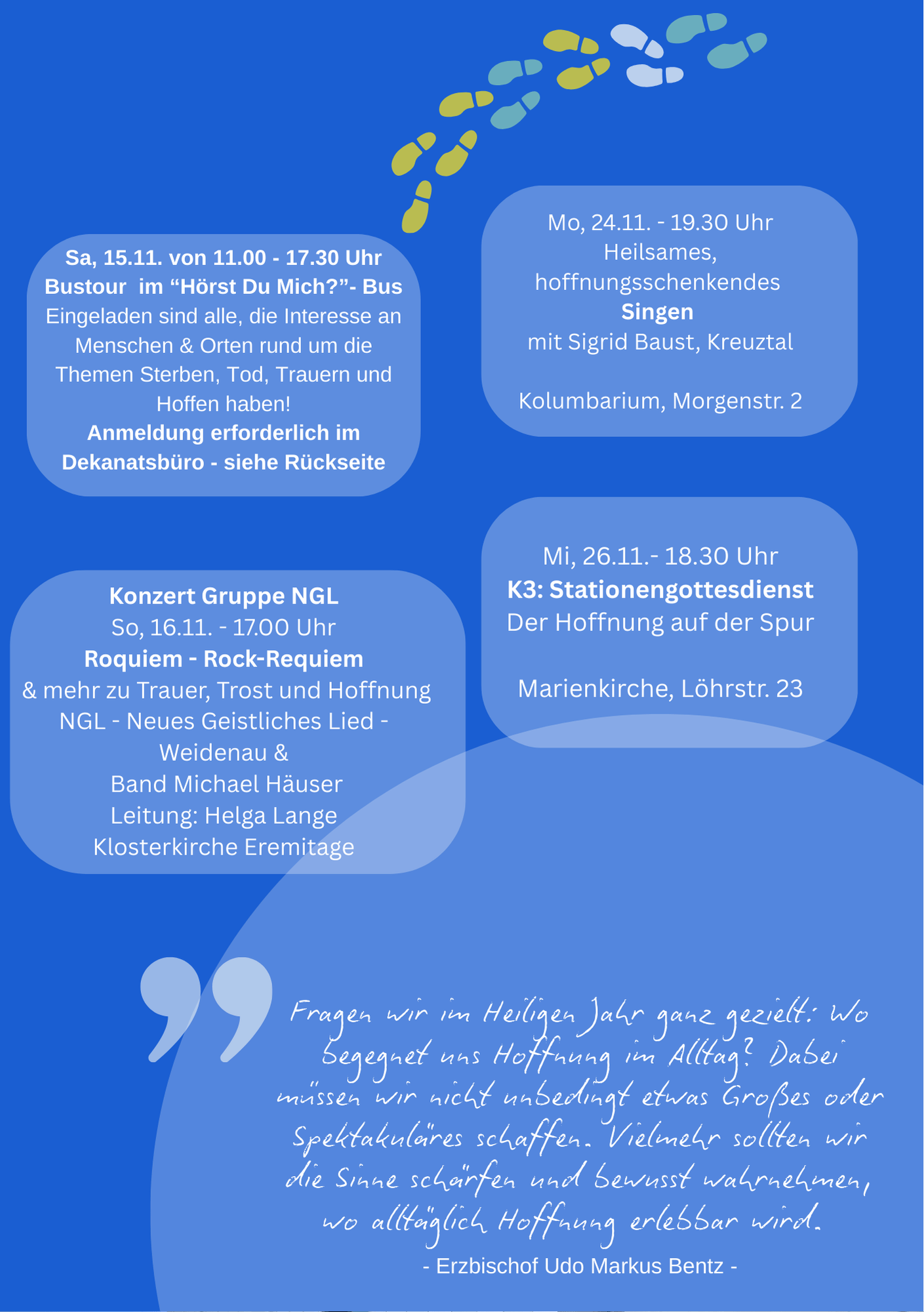 Ausschreibung Angebote Hoffnungsmonat November